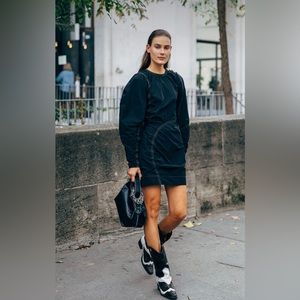 Ganni low green/white embroidered cowboy boots